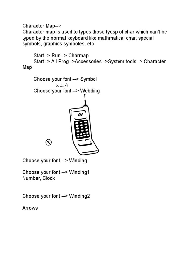 Using the Character Map Tool | PDF | Computers