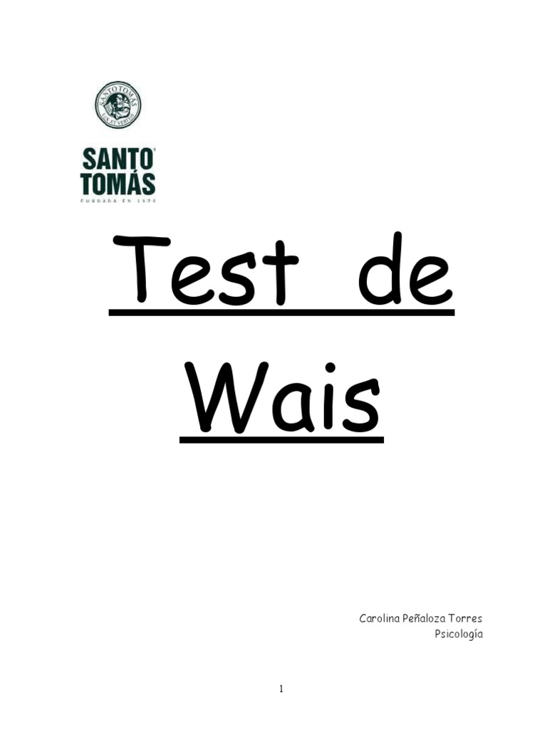 Manual de Aplicación del Test WAIS | PDF | Escala de inteligencia para ...