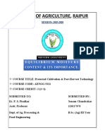 Protected Cultivation & Post-Harvest Technology: Equilibrium Moisture Content