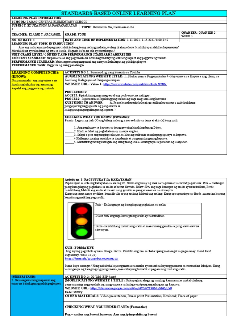Lesson-Exemplar in ESP 4-Week 3-Q2 | PDF