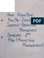 Nisha Bhat-2601520-Operation Management