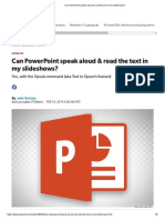 Can PowerPoint Speak Aloud & Read The Text in My Slideshows
