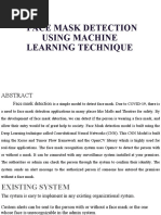 Face Mask Detection Using Machine Learning Technique