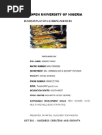 National Open University of Nigeria: Business Plan On Catering Services