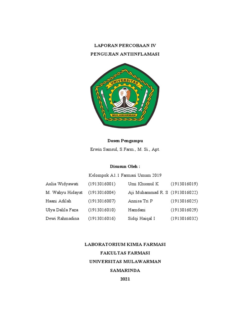 Format Laporan PBF Antiinflamasi | PDF