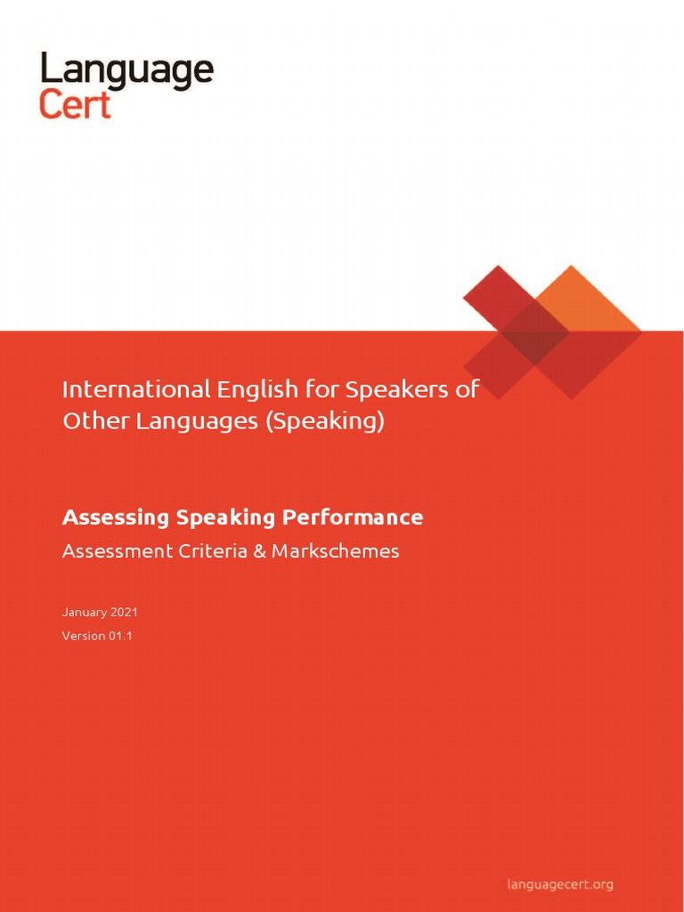 LanguageCert-IESOL - Assessing-Speaking-Performance | PDF | Cognition ...