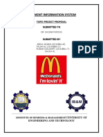 Project Proposal For Mis of Mcdonald's