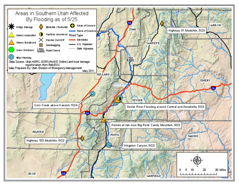 Southern Utah Flood Map (5/26/11) | PDF | Natural Disasters | Natural ...