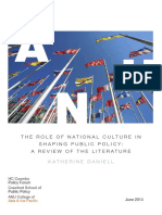 The Role of National Culture in Shaping Public Policy: A Review of The Literature