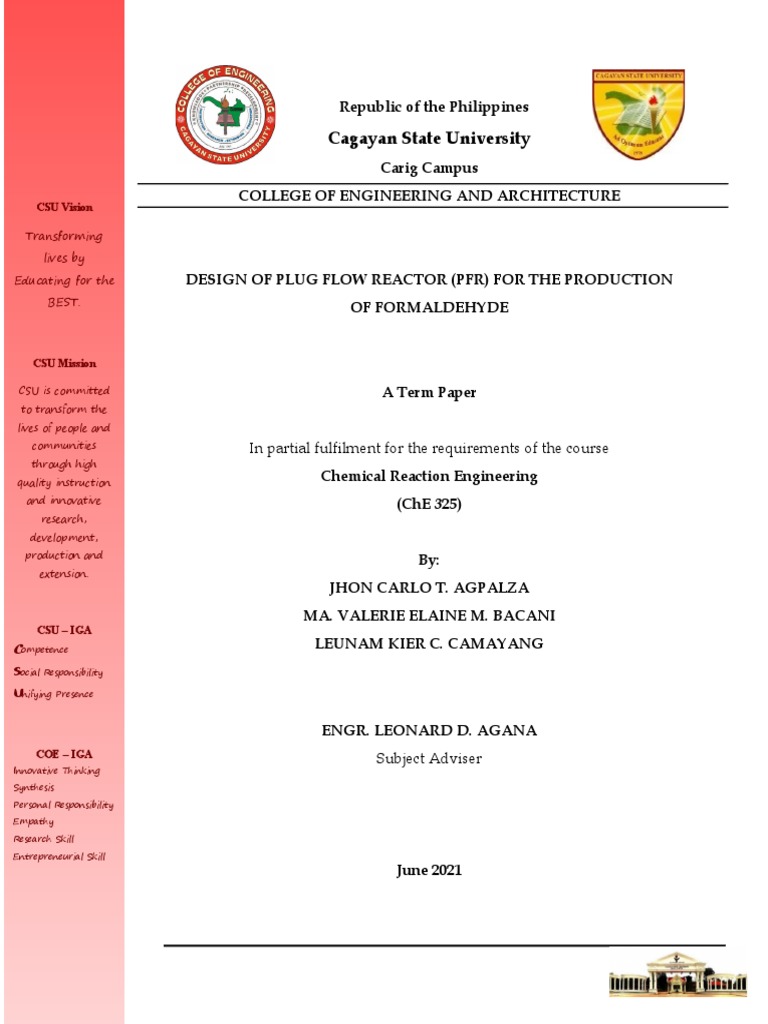 Reactor Design Pdf Chemical Reactor Formaldehyde