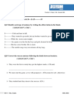 Student Name: Date: 10/11/2021 Phase Number:1 (Week 8) Subject:Grammar Grade: 5 Teacher's Name: Ms. Zainab DH. Type of Assessment: CW - 3