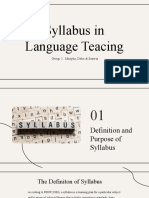 Syllabus in Language Teacing: Group 2: Masyita, Delis & Saawia