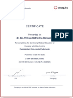 Certificate: Dr. Go, Fillysia Catherina Gonsales