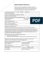 Employee Injury Report Form