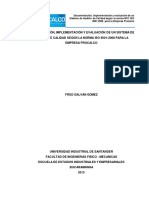 Documentación, Implementación y Evaluación de Un Sistema de Gestión de Calidad Según La Norma NTC ISO 9001:2008 para La Empresa Procalco