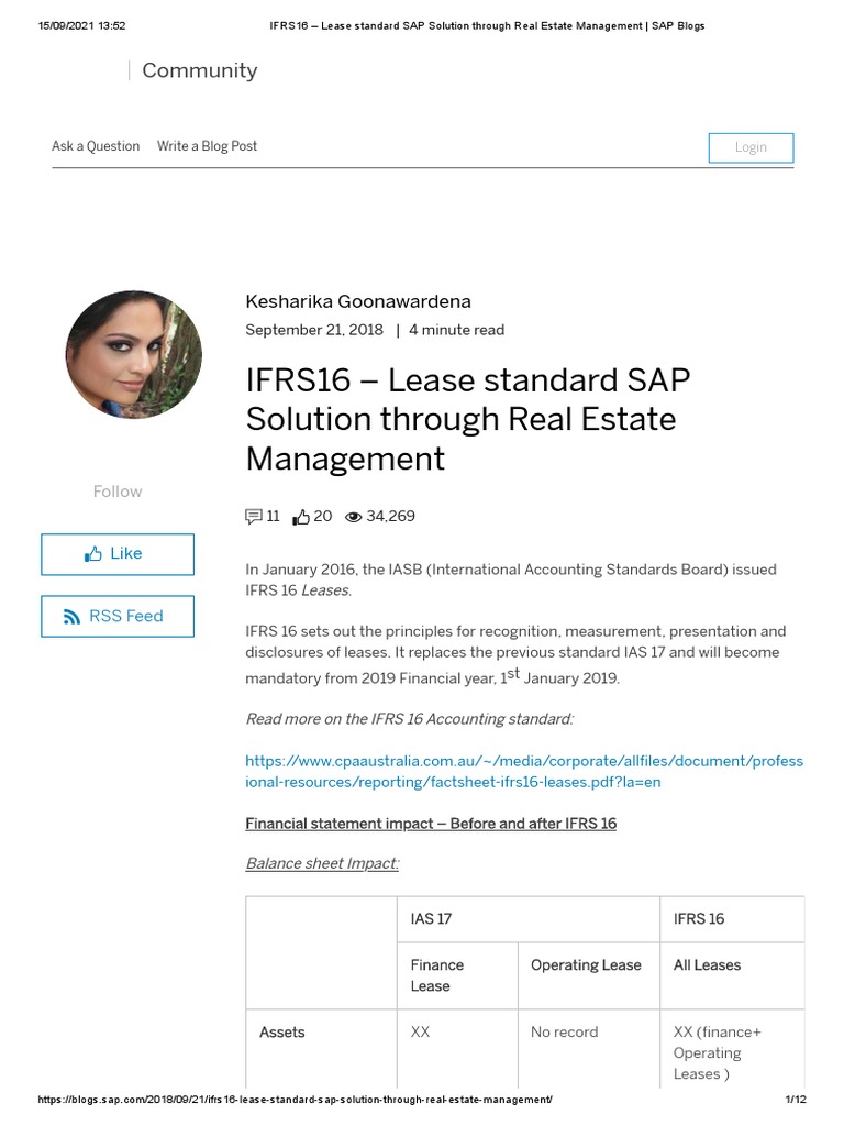 IFRS16 - Lease Standard SAP Solution Through Real Estate Management ...