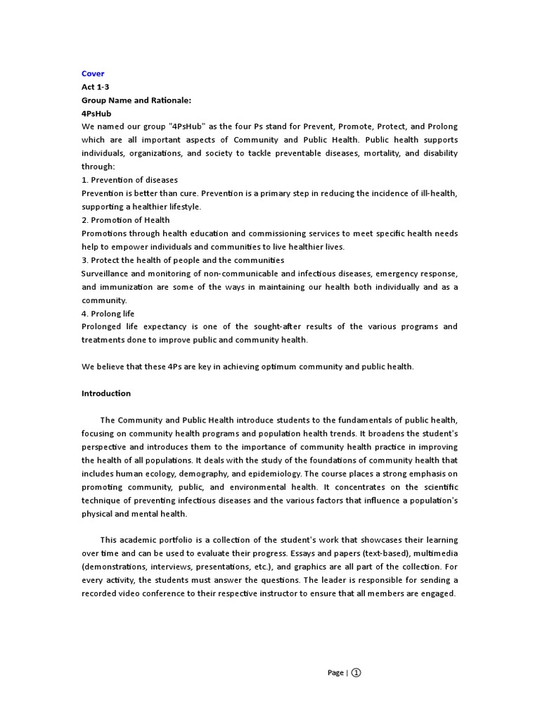 Community Health Program Overview | PDF | Public Health | Preventive ...