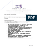 DCS 004 Introduction To Statistics Examinations Draft Two