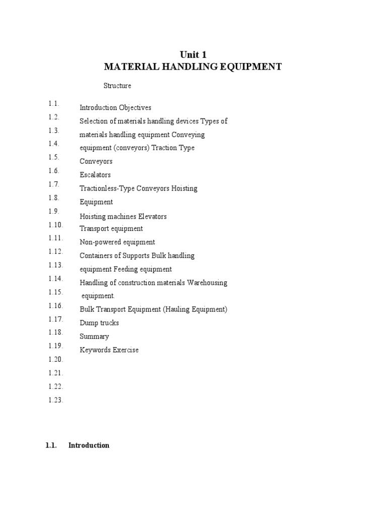 Material Handling Equipment PDF Belt (Mechanical) Elevator