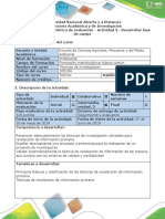 Guía de actividades y rúbrica de evaluación - Actividad 3 - Desarrollar fase de campo.