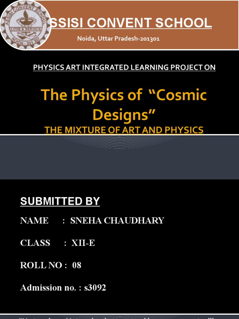 Physics Art Integration Project PDF Universe Space