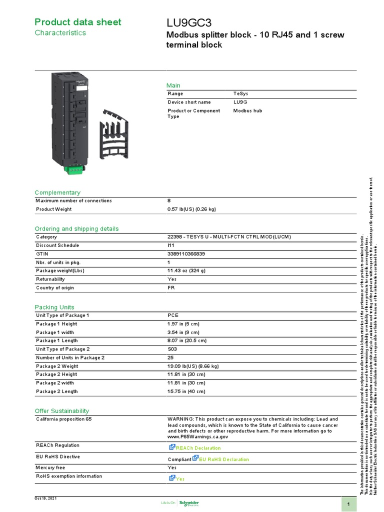 TeSys LU9GC3 Document-2928364 | PDF