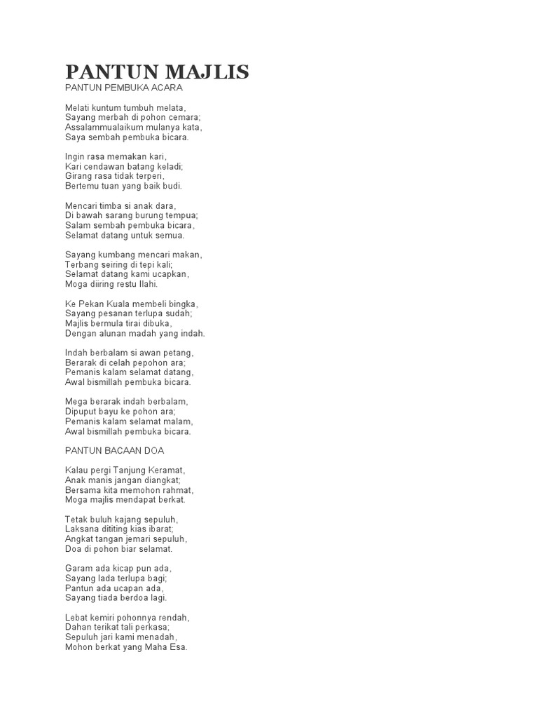 PANTUN MAJLIS rasmi PANTUN MAJLIS rasmi