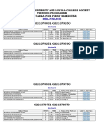 Pondicherry University and Loyola College MBA Timetable