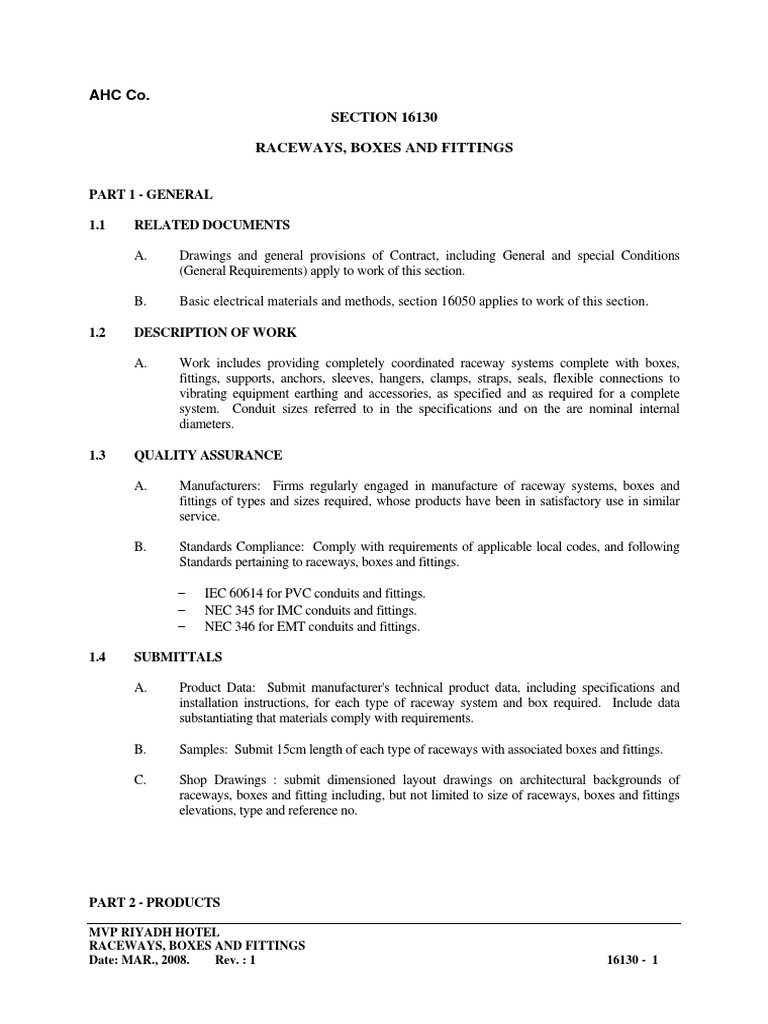 Raceway Systems for Electrical Installations | PDF | Manufactured Goods ...