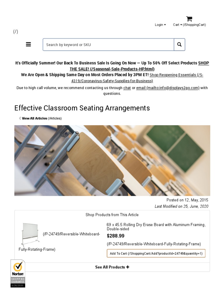 Effective Classroom Seating Arrangements Search by Keyword or SKU