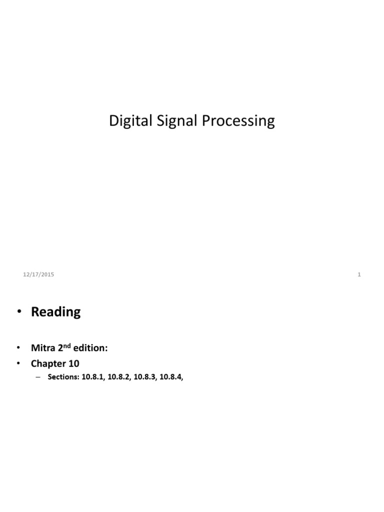 Digital Signal Processing PDF Engineering