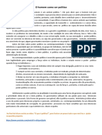 O homem como ser político segundo Aristóteles