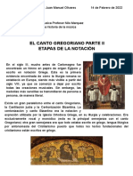 Nicolas Cruz Historia 1 Canto Gregoriano Parte 2 Etapas de La Notacion.