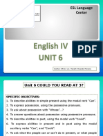 English IV Unit 6: ESL Language Center
