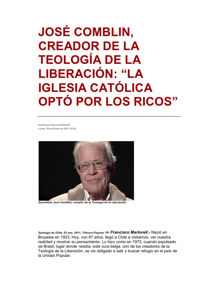 José Comblin PDF Papa Iglesia Católica