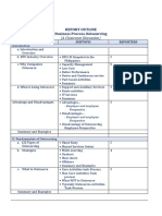 Report Outline Business Process Outsourcing: (A Classroom Discussion)