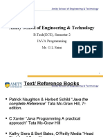 Amity School of Engineering & Technology: B.Tech (ECE), Semester 2 JAVA Programming Mr. G.L Saini