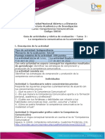 Guía de Actividades y Rúbrica de Evaluación - Unidad 1 - Tarea 2 - La Competencia Comunicativa en La Universidad