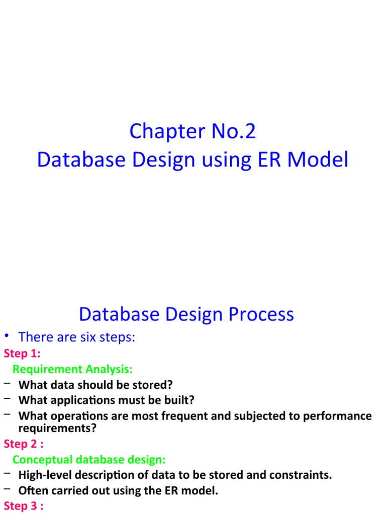 Chapter No.2 Database Design Using ER Model | PDF | Conceptual Model ...