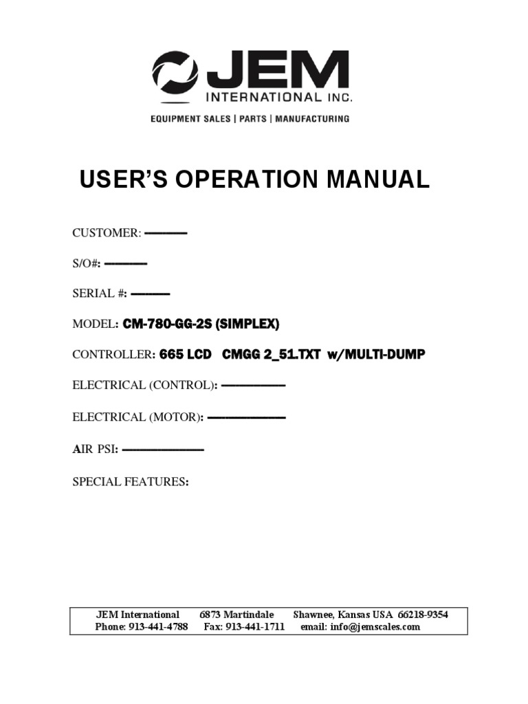 User'S Operation Manual CM780GG2S (SIMPLEX) PDF Calibration