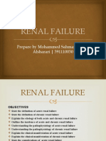 Renal Failure: Prepare by Mohammed Sahman Basees Alsharari - 391110030