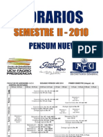 Horarios II-2010 PAR Pensum Nuevo FAGRO UCV