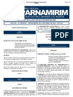 Diário Oficial do Município de Parnamirim traz decreto sobre máscaras