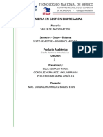 Ingenieria en Gestión Empresarial: Taller de Investigación I