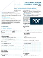 International Student Financial Aid Application: India