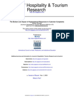 Research Journal of Hospitality & Tourism: The Bottom Line Impact of Organizational Responses To Customer Complaints