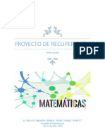 Proyecto de Recuperación Primer Grado - Matemáticas