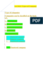 Companies Act 2013 - Types of Company