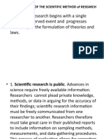 Characteristics of the Scientific Method