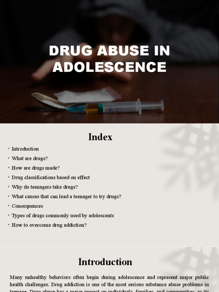 Drug Abuse In Adolescence Pdf Substance Abuse Drugs